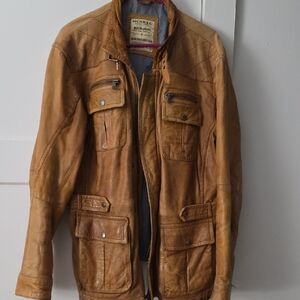 Kenzie Men's Brown Leather Field Jacket